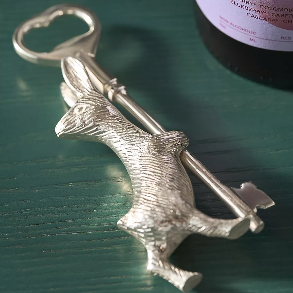 Anthro Silver Bunny Bottle Opener